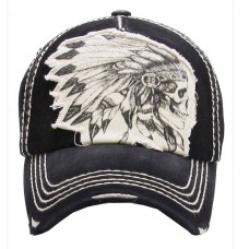 Skull Head Southern Mujer Hombre Factory Distressed Baseball Cap Black Hat  eb-57154612